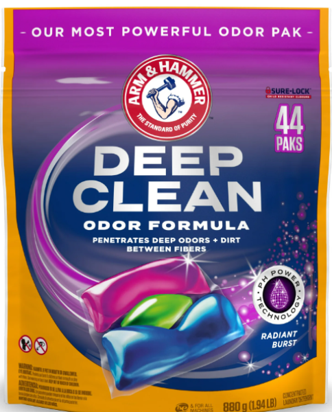 ARM & HAMMER Deep Clean Odor Formula 'Radiant Burst' Laundry Detergent 44 Paks USA